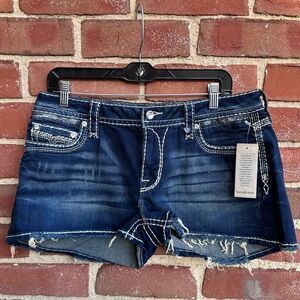 Rock Revival shorts celinda dark wash blue jean women 28